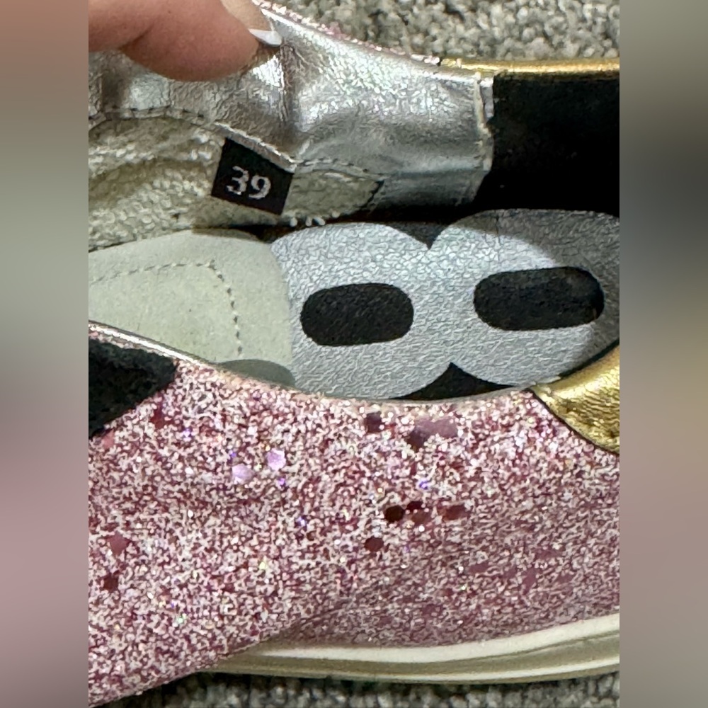 P448 John Sneakers-Pink Glitter-Size 8.5 (39) - Picture 7 of 7